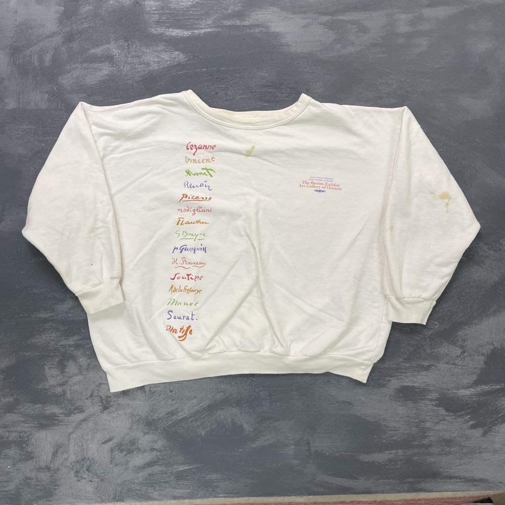 vintage Barnes Exhibit Art gallery of ontario sweatshirt mens xl white‎ 1990s